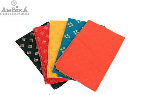 Cotton Blouse Material 1metre | Combo Set of 5 | Gold Printed Blouse ...