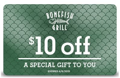 Bonefish Grill: New $10 Off Coupon