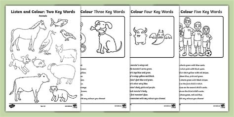 Listen and Colour Key Words Activity Pack