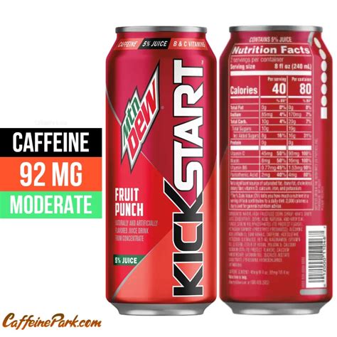 Mountain Dew Kickstart Caffeine Content: How Much is in a can?