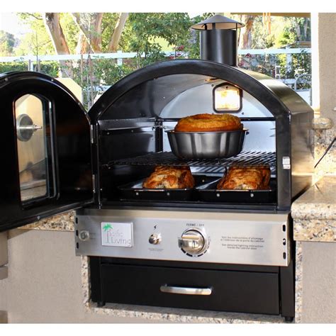 Pacific Living PL8BLK Propane Gas Black Outdoor Built-In Pizza Oven ...