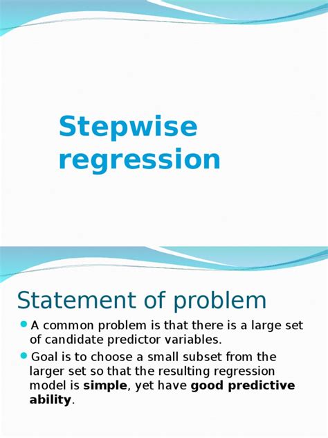 Image result for Stepwise Regression Model
