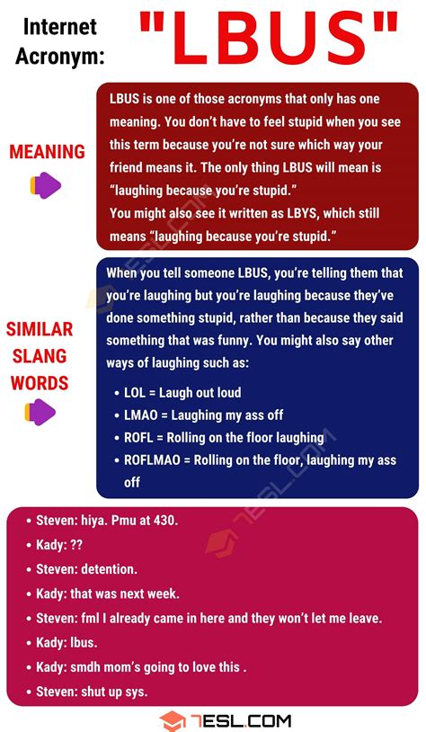 LBUS Meaning: What Does the Internet Acronym "LBUS" Mean? • 7ESL