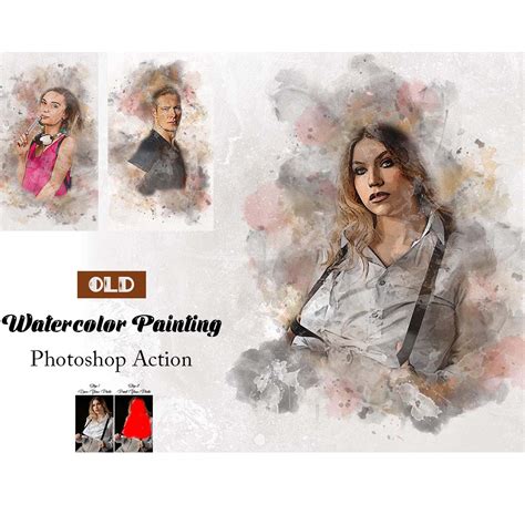 Old Watercolor Painting Photoshop Action - MasterBundles