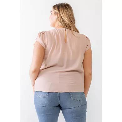 Plus Koshibo Textured Cap Sleeve Top