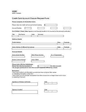 Fillable Online Credit Card Account Closure Request Form - Simply ...