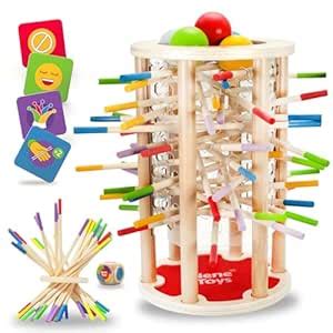 Buy Nene Toys Ballfall 4-in-1 Montessori Game with Colourful Sticks ...
