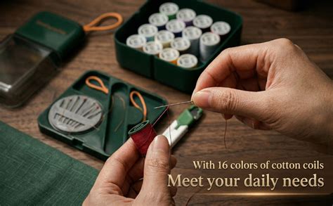 ANARADHAR Portable Mini Sewing Kit Box with 16 Colors of Thread ...