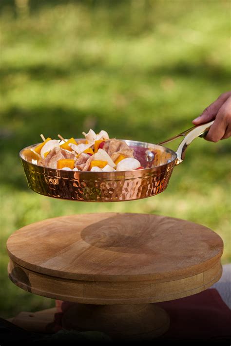 Buy Copper Frypan (Frying Pan) with Lid for Cooking Online | P-TAL