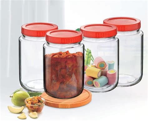 Buy Cloudmart Round Shape Transparent Glass Jars & Containers for ...