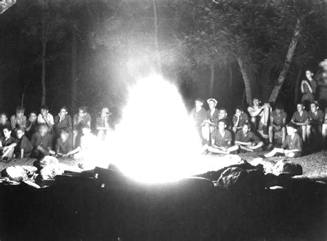 Boy Scouts around a campfire at Camp Geronimo in Gila County | Arizona ...