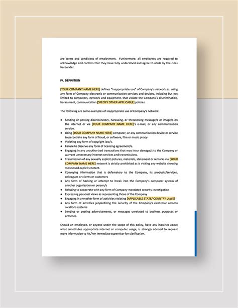 Computer Use Policy Template 的图像结果