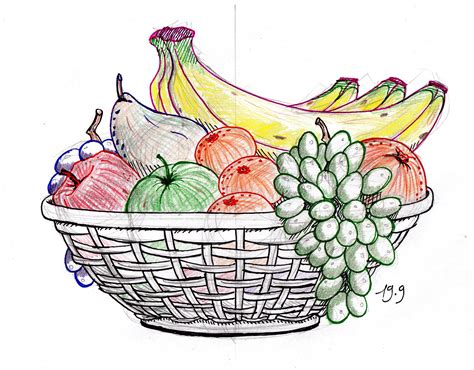 Fruit Bowl Drawing at PaintingValley.com | Explore collection of Fruit ...