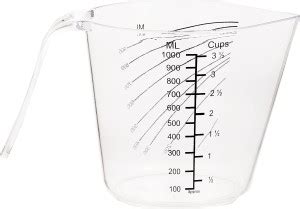 All Time Clear Plastic Measuring Baking Cups Handle Pour Spout ...