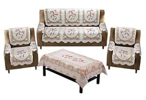 MEBELS JOY Set of 5 Seater with 6 Piece Arm Set with Central Table ...