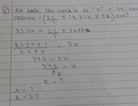 The radius and height of a right circular cylinder are in the ratio 1:3 ...