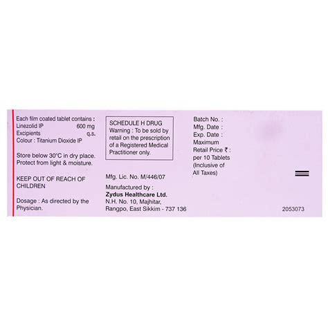 Linid 600 Tablet | Uses, Side Effects, Price | Apollo Pharmacy