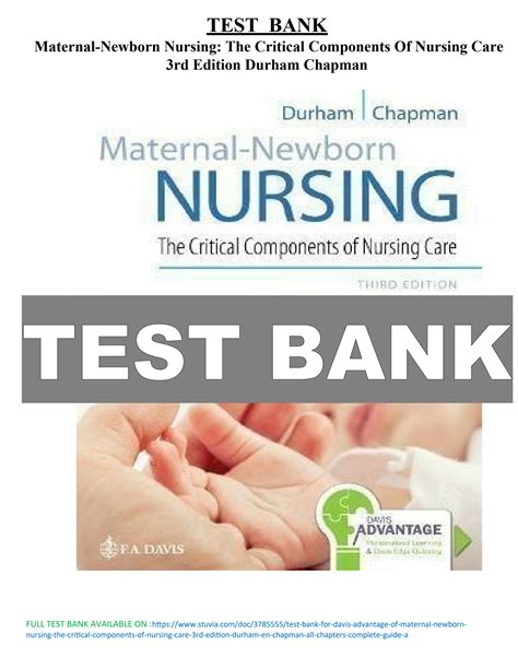 SOLUTION: Test bank for davis advantage for maternal newborn nursing ...