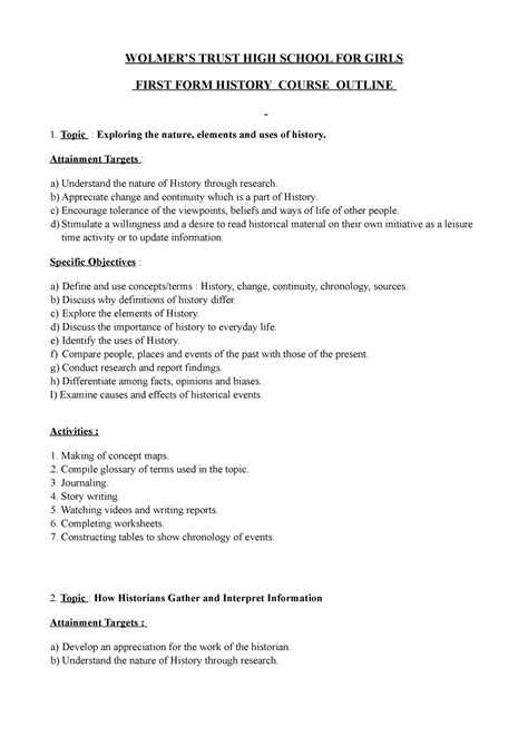 Image result for History Freshman Course Hand Out PDF