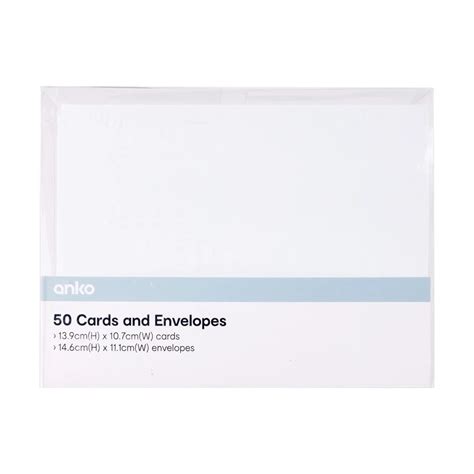 50 Pack Cards and Envelopes - White - Kmart