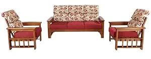 SATHYAVATHI Timber Trading Agencies ST 003 Wooden 5 Seater Sofa Set ...