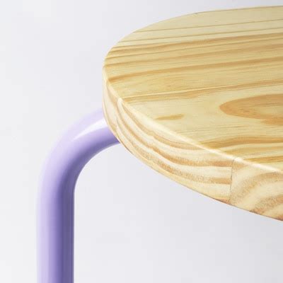 DOMSTEN stool, lilac/pine - IKEA