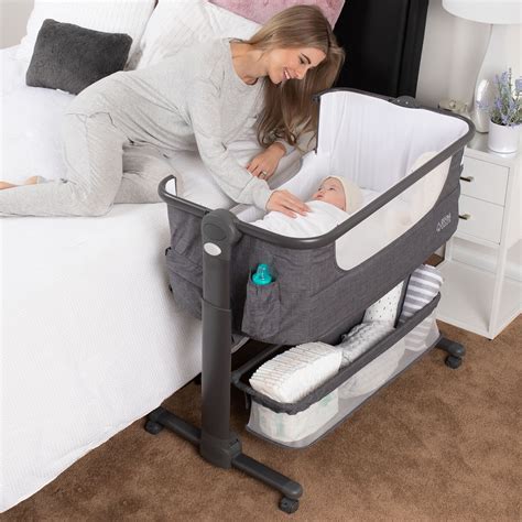 BABY JOY Bedside Bassinet, Co Sleeper Portable Crib W/Travel Bag ...