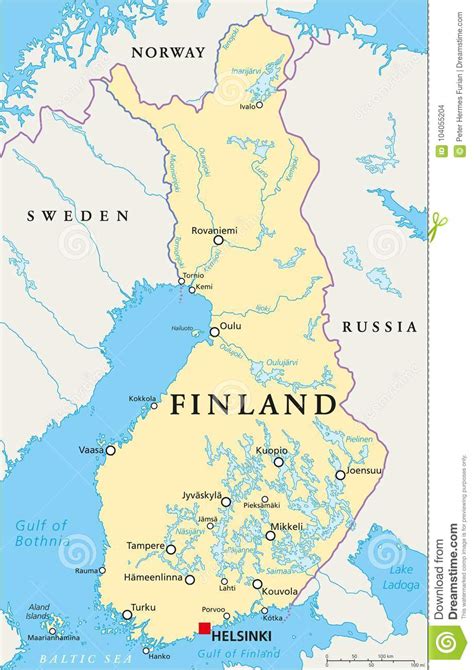 芬兰政治地图 向量例证. 插画 包括有 映射, 共和国, 欧洲, 旅行, 斯堪的那维亚, 海岸线, 波罗的海 - 104055204