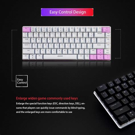 AJAZZ Mechanical Keyboard Portable 82 Keys Blue Switches-White-No Ligh ...