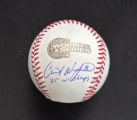 Chris Widger signed World Series Baseball with 05 WS Camps inscription ...