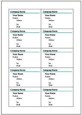 Free Excel Business Card Template 的图像结果