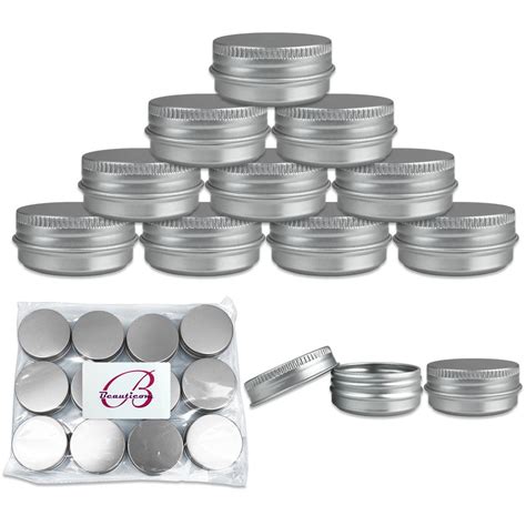 Beauticom (Quantity: 6 Pieces) 15G Aluminum Silver Tin Metal Round ...