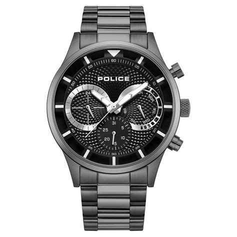 Buy Online Police Quartz Multifunction Black Dial Grey Stainless Steel ...