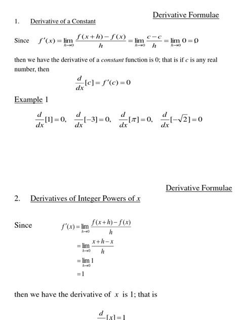 Derivative Basic Formula 的图像结果