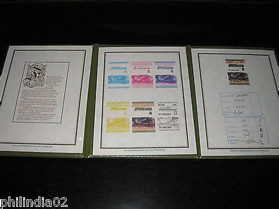 St. Vincent 1983 Locomotive Printer's Colour Trail Proof Folder Extrem ...