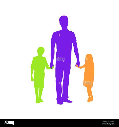 Family Holding Hands Silhouette