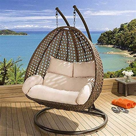 SPYDER CRAFT Double Seater Hammock Swing Chair with Stand and Cushion ...