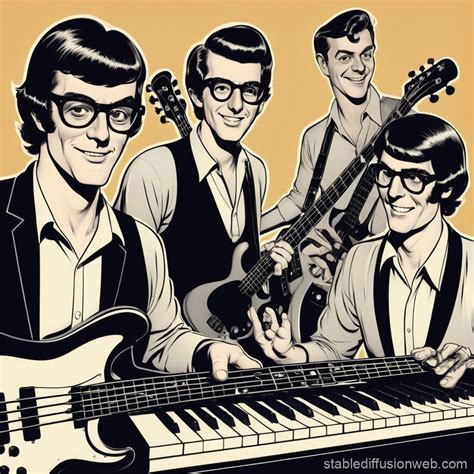 1960s Animated Rock Band | Stable Diffusion Online