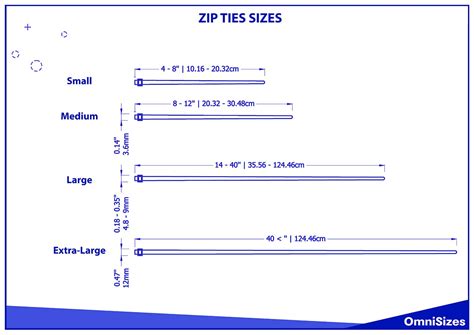 Zip Ties Sizes - Sizes of Objects and Stuff