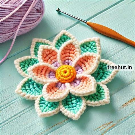 Crochet Lotus Flower Ideas, Appliques and Small Crochet Projects with ...