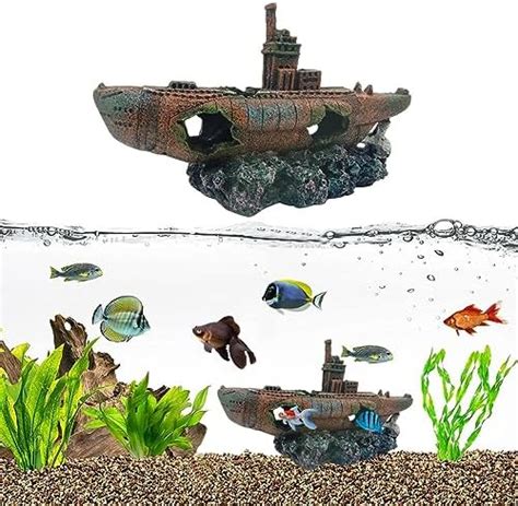 GIG BAZAAR-Aquarium Sunken Ship Decoration Ornaments - Create an ...