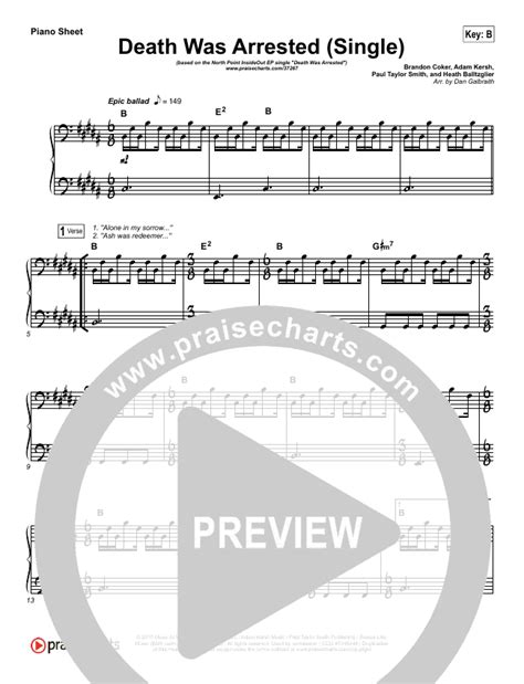 Death Was Arrested Sheet Music PDF (North Point Worship / Seth Condrey ...