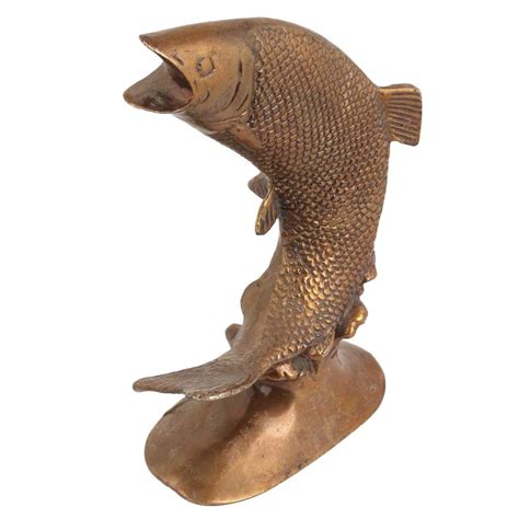 Brass Rising Fish Statue For Decoration
