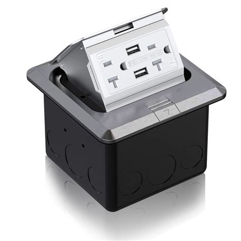 Buy Pop Up Floor Box, Waterproof Floor Outlet Cover Plate Kit 20A USB ...