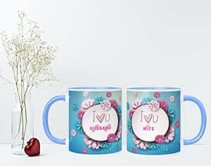 Buy NH10 DESIGNS I Love You Husband Wife Printed Couple Coffee Mug for ...
