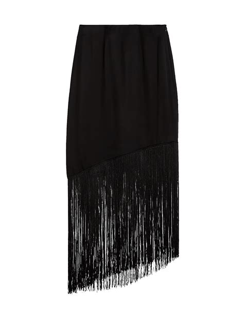 Buy Fringe Detail Asymmetric Midaxi Slip Skirt at Marks & Spencer