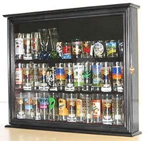 Tall Shot Glass Shooter Display Case Holder Small Wall Curio Cabinet ...
