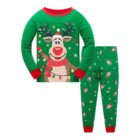Popshion Toddler Baby Boys Christmas Pajamas Set 100% Cotton Xmas ...