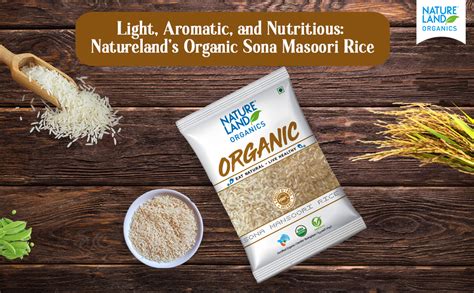 Natureland Organics Sona Masoori Rice 1 Kg - Organic Rice : Amazon.in ...