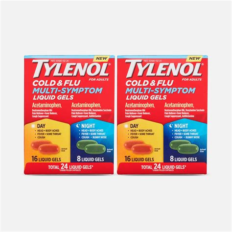 HSA Eligible Tylenol Cold & Flu Multi-Symptom Day & Night Liquid Gels ...